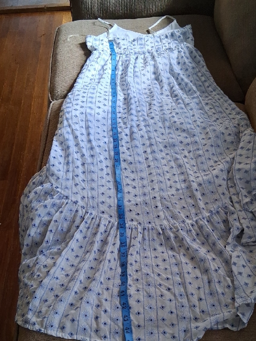 miami White and Blue High-Low Sundress - Picture 5 of 9